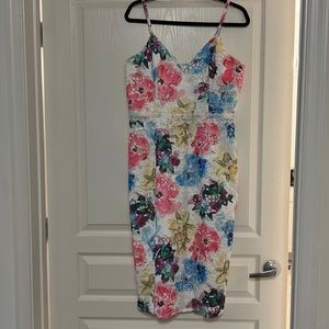 Dress the Population white floral dress